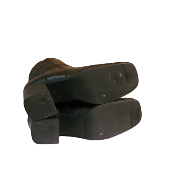 Women Vintage Leather Black Chunky Heel Ankle Boots By Croft and Barrow Size 10M - Picture 8 of 9